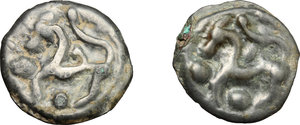 reverse: Gaul, Northwest. Senones. Lot of 2 Potin Units, 100-50 BC