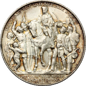 reverse: Germany. Prussia..  Wilhelm II (1888-1918).. AR 2 Mark, Berlin mint, 1913