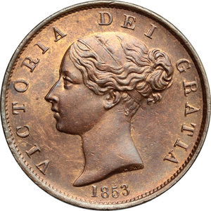 obverse: Great Britain.  Victoria (1837-1901).. AE Penny, 1853