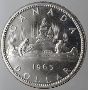 reverse: Canada. Elisabetta II. Dollaro 1965. 