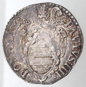 obverse: Ancona. Paolo IV. 1555-1559. Giulio. Ag. 