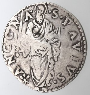 reverse: Ancona. Paolo IV. 1555-1559. Giulio. Ag. 