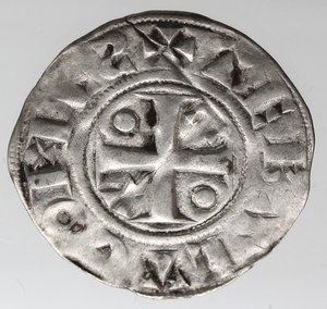 obverse: Francia. Thibaut II. 1125-1152. Denaro Provisino. Ag. 