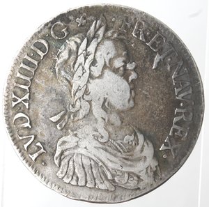 obverse: Monete Estere. Francia. Luigi XIIII. 1643-1715. Scudo 1649 N. Ag. Peso gr. 27,11. qBB.