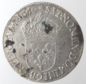 reverse: Monete Estere. Francia. Luigi XIIII. 1643-1715. Mezzo Scudo 1660 Rennes. Ag. Peso gr. 13,51. qBB.
