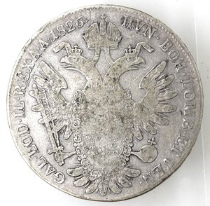 reverse: Austria. Francesco II d Asburgo-Lorena. Tallero 1826 B. Ag. 