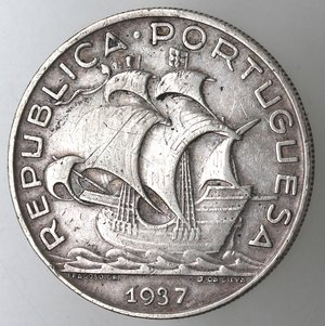 obverse: Portogallo. 10 Escudos 1937. Ag 835. 