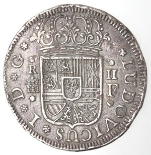 obverse: Spagna. Luigi I. 2 Reales 1724 F. Ag. 
