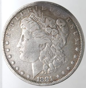 obverse: Usa. Dollaro Morgan 1881. Ag. 900. Peso gr. 26,24. qBB.