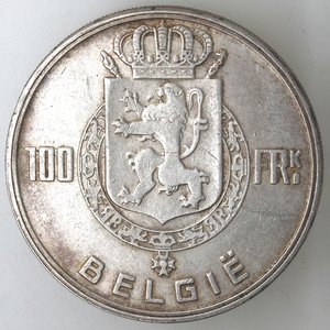 reverse: Belgio. 100 Franchi 1948. Ag 835. 