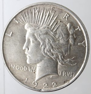 obverse: Usa. Dollaro Peace 1922. Ag. 900. Peso gr. 26,72. BB.