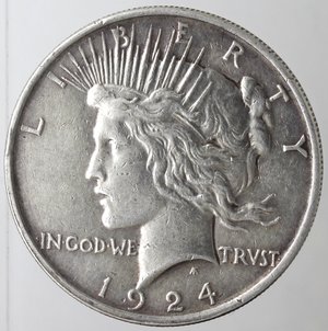 obverse: Usa. Dollaro Peace 1924. Ag. 900. Peso gr. 26,64. BB.