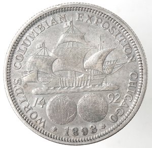 reverse: Usa. Mezzo Dollaro  WORLD COLUMBIAN EXPOSITION CHICAGO  1893. Ag. 