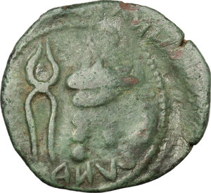 reverse: Etruria, Populonia. AE Triens of 10 Units, 3rd century BC