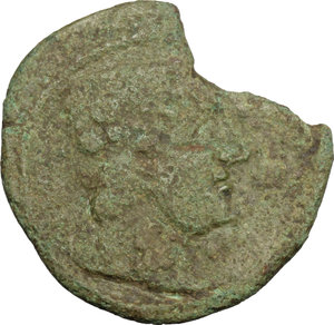 obverse: Etruria, Populonia. AE Triens of 10 Units, late 3rd century BC