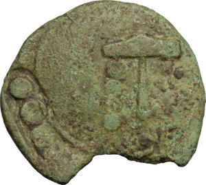 reverse: Etruria, Populonia. AE Triens of 10 Units, late 3rd century BC