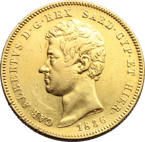 obverse: Carlo Alberto (1831-1849). 50 lire 1836 Torino