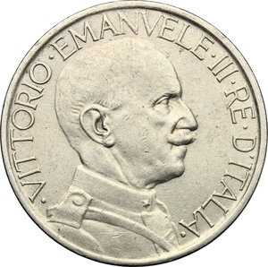 obverse: Vittorio Emanuele III (1900-1943). 2 lire 1927