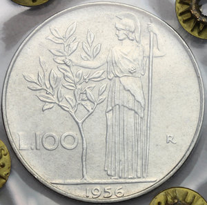 reverse: 100 lire 1956