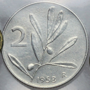 reverse: 2 lire 1958