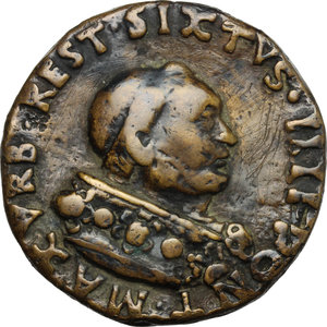 obverse: Sisto IV (1471-1484), Francesco Della Rovere. Medaglia per il rafforzamento del castello di Ostia