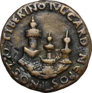 reverse: Sisto IV (1471-1484), Francesco Della Rovere. Medaglia per il rafforzamento del castello di Ostia