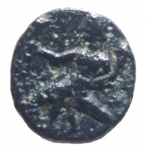 reverse: Mondo Greco. Calabria Tarentum. 281-209 a.C. Ae. D/ Conchiglia. R/ Delfino e cavaliere. Peso 1,55 gr. Diametro 17,50  mm. qBB.§