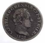 obverse: Casa Savoia . Carlo Felice (1821-1831). 50 centesimi 1828 TO L. Pag. 117. AG. BB.**