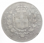 reverse: Casa Savoia. Vittorio Emanuele II. 1861-1878. 5 lire 1872 M. AG. Gig. 42. BB.gf