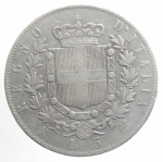 reverse: Casa Savoia. Vittorio Emanuele II. 1861-1878. 5 lire 1873 M. AG. Gig. 46. BB