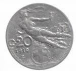 obverse: Casa Savoia. Vittorio Emanuele III. 20 centesimi 1919. Pagani 836. qBB. NC.gf