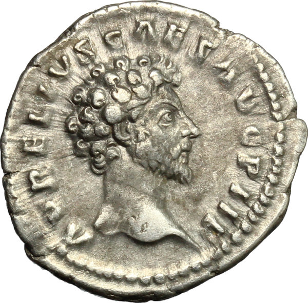 Marcus Aurelius as Caesar (139-161).. AR Denarius, 159-160 - en