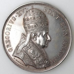 obverse: Medaglie Papali. Gregorio XVI. 1831-1846. Medaglia 1833. Anno III. Ag. 
