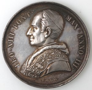 obverse: Medaglie Papali. Leone XIII. 1878-1903. Medaglia 1879. Anno III. Ag. 