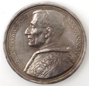 obverse: Medaglie Papali. Benedetto XV. 1914-1922. Medaglia 1919. A. V. Ag. 