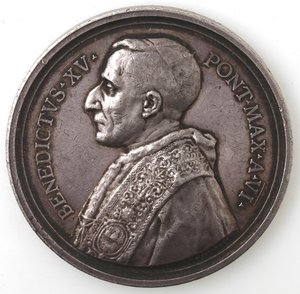 obverse: Medaglie Papali. Benedetto XV. 1914-1922. Medaglia 1920. A. VI. Ag. 