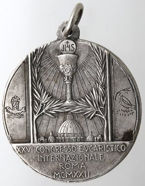 reverse: Medaglie Papali. Roma. Pio XI. 1922-1938. Per il XXVI Congresso Eucaristico. Ae argentato. 