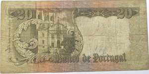 reverse: Banconote Estere. Portogallo. 20 Escudos. 1964. 