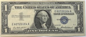 obverse: Banconote Estere. USA. One Dollar. Silver Certificate. 