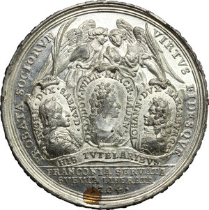 obverse: Eugenio di Savoia (1663-1736). Medaglia 1704 emessa da Luigi Guglielmo di Baden-Baden, Norimberga