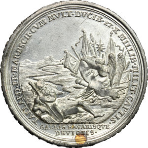 reverse: Eugenio di Savoia (1663-1736). Medaglia 1704 emessa da Luigi Guglielmo di Baden-Baden, Norimberga