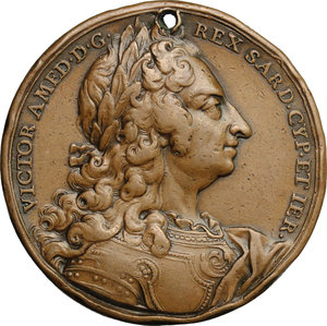 obverse: Vittorio Amedeo II di Savoia (1666-1732).. Medaglia
