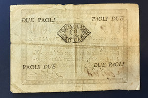 reverse: Repubblica Romana - Assegnati (1798). Due paoli, Anno 7, Fontana