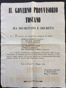 obverse: Firenze.  Governo Provvisorio . Decreto del 2 Maggio 1859