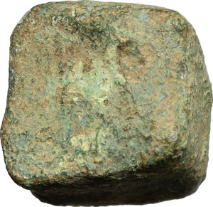 obverse: Aes Premonetale.. Aes Formatum. Knucklebone-shaped (?) fragment of a bronze ingot