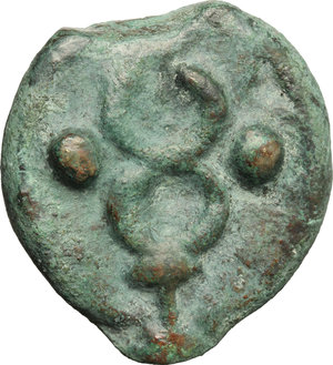 reverse: Dioscuri/Mercury series.. AE Cast Sextans, c. 280 BC