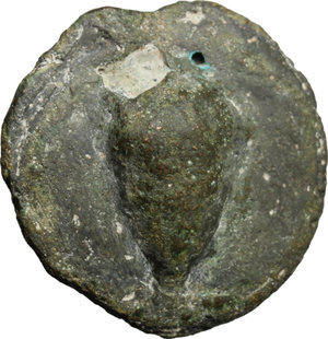 obverse: Dioscuri/Mercury series.. AE Cast Semuncia, c. 280 BC