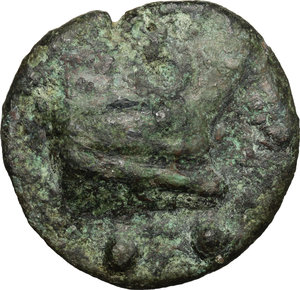 reverse: Janus/prow to right libral series.. AE Cast Sextans, c. 225-217 BC