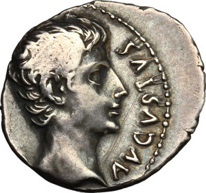 obverse: Augustus (27 BC-14 AD).. AR Denarius, Spanish mint, c. 19 BC