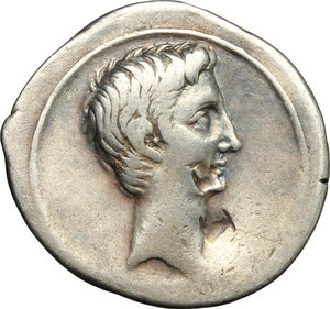 obverse: Augustus (27 BC-14 AD).. AR Denarius, c. 29-27 BC